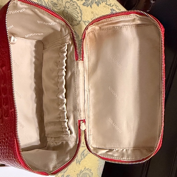 Brahmin Scarlet Crocodile-Embossed Cosmetic Case - Picture 6 of 8